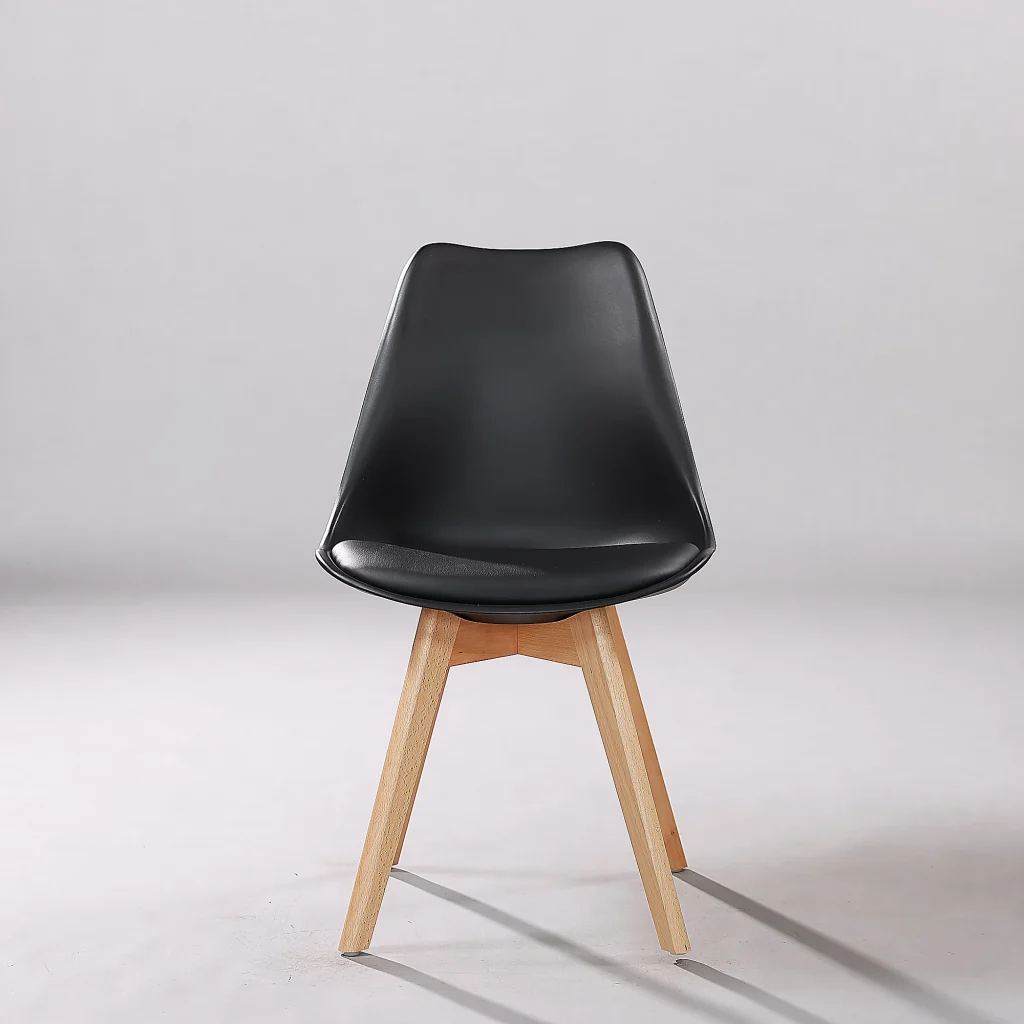 Tolex Wood Accent Metal Cafe Chair