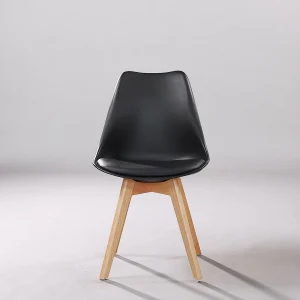 Tolex Wood Accent Metal Cafe Chair