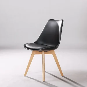 Tolex Wood Accent Metal Cafe Chair Alternate View