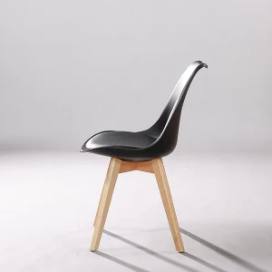Tolex Wood Accent Metal Cafe Chair - View 3