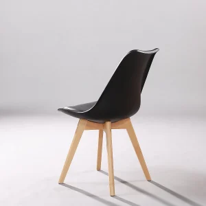 Tolex Wood Accent Metal Cafe Chair - View 4