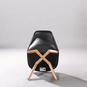 Tolex Wood Accent Metal Cafe Chair - View 6