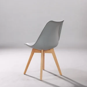 Tolex Wood Accent Metal Cafe Chair - View 9